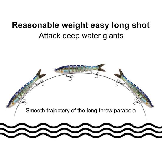 13,5 см/19 г многосочлененная рыболовная приманка с крючками, реалистичная 8-секционная приманка для свимбейта, бионическая жесткая искусственная приманка, аксессуары для рыбалки в пресной и соленой воде