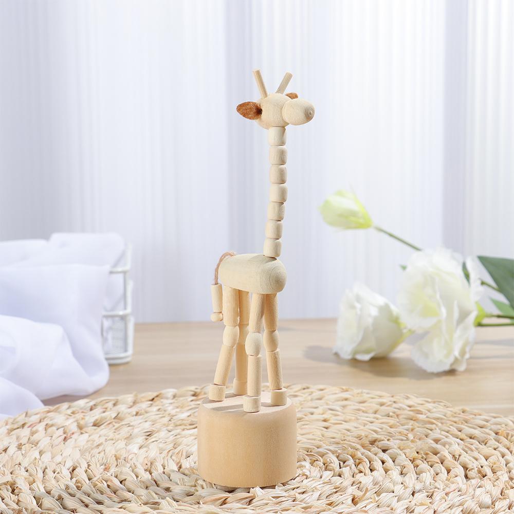 Shelf Home Decoration Wood DIY Craft Wooden Animal Ornaments Educational Toys Mini Desktop Decor