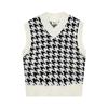 Hirsionsan V Neck Houndstooth Knitted Vest Women 2021 New Korean Cashmere Loose Sleeveless Sweater Female Loose Autumn Pullovers