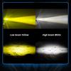 Super Bright Motorcycle White+Yellow LED Headlight Motorbike External Modified Spotlight