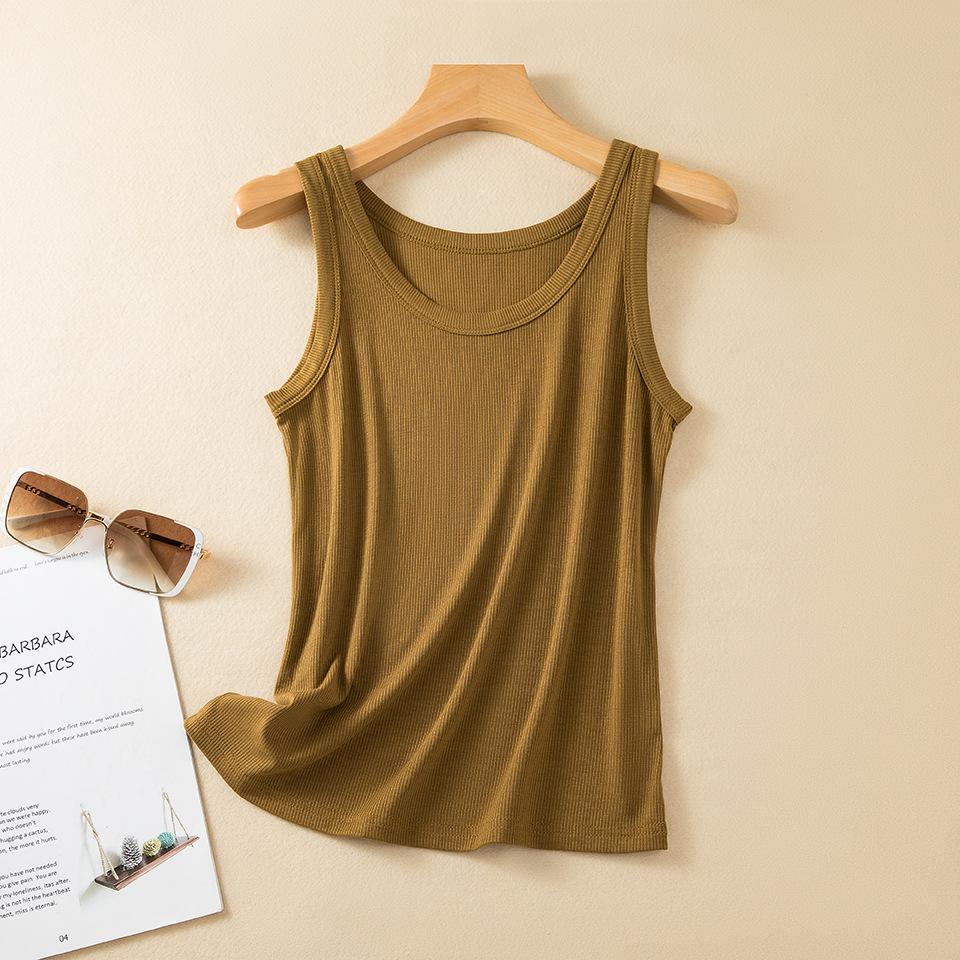 Women's Racerback Cotton Camisole - Sleeveless, Anti-Exposure, Summer Base Layer Top