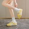 CRLAYDK Женские кроссовки на шнуровке, желтые повседневные кроссовки на шнуровке, теннисные туфли на плоской подошве, для ходьбы, для девочек, уличный стиль, спортивные кроссовки