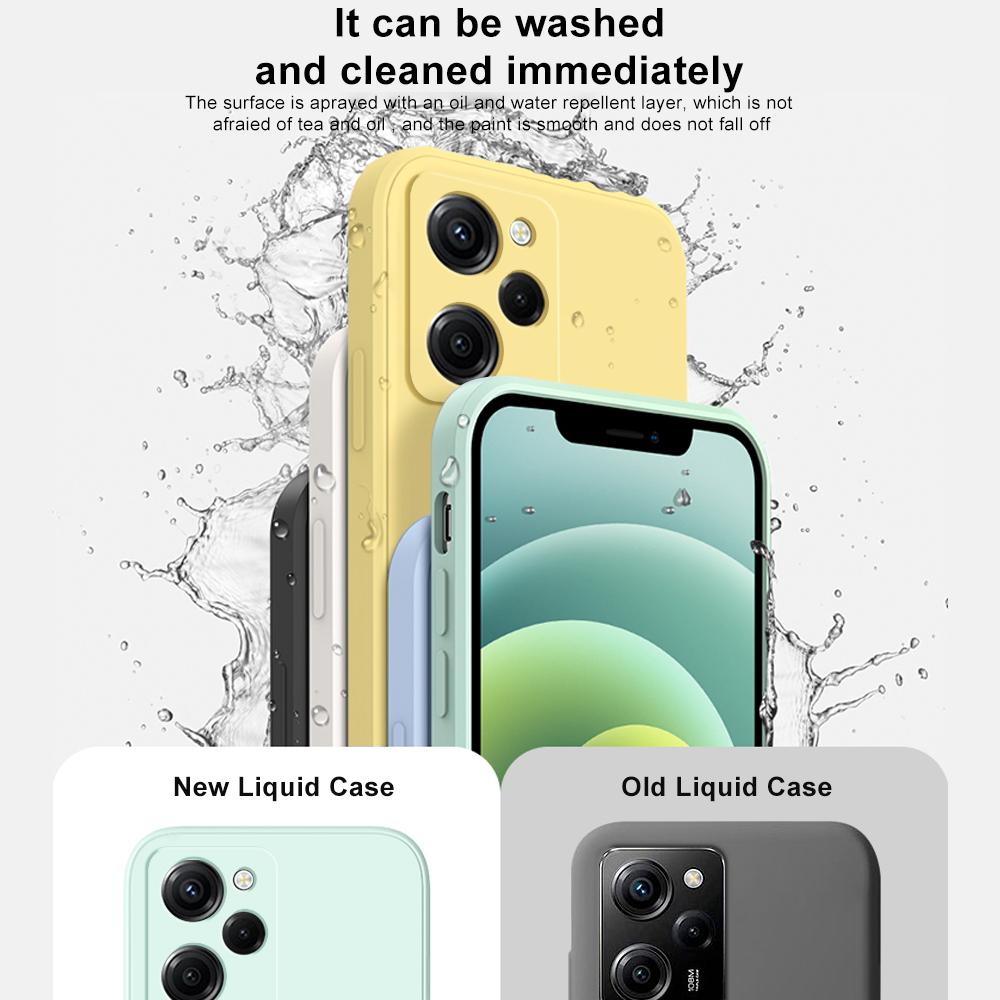 Для Poco X5 Pro Чехол квадратный жидкий силиконовый протектор объектива камеры Чехлы для телефонов Xiaomi Poco X5 Pro X5Pro Pocox5 Pro 5G Мягкий чехол