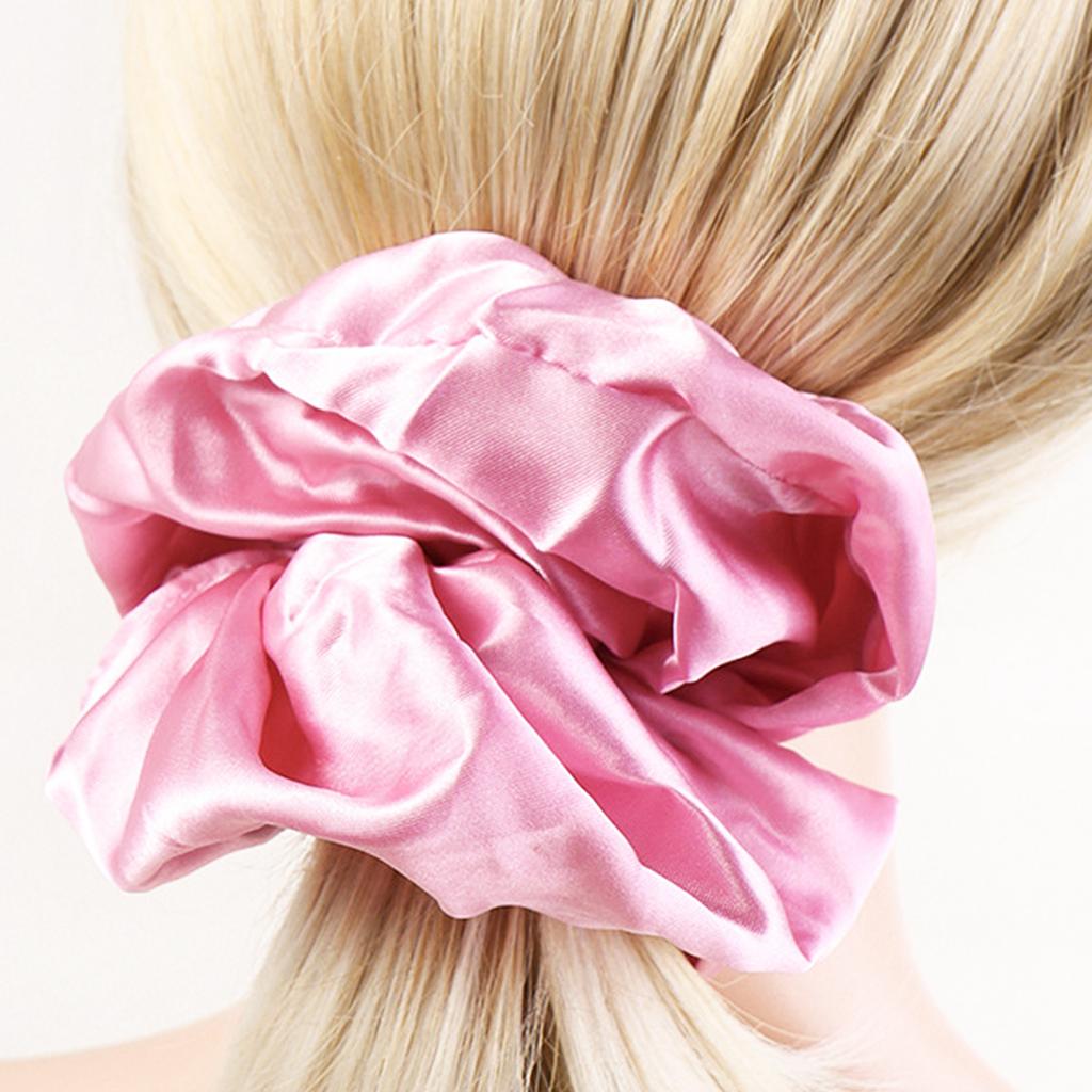 Lystrfac Stain Silk Oversize Scrunchies for Women Girls Solid Color Hair Rope Elastic Hair Band Hair Tie Hair Accessories