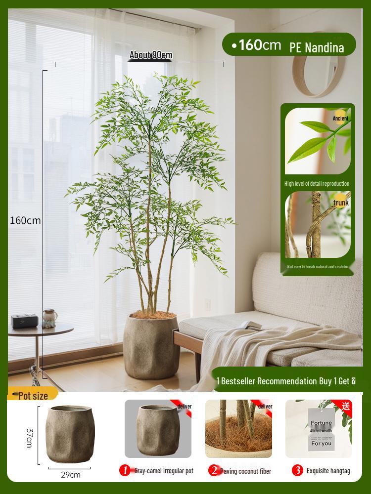 Nandina Bionics Artificial Tree: Elegant Indoor Decor, Large Potted Floor Plant