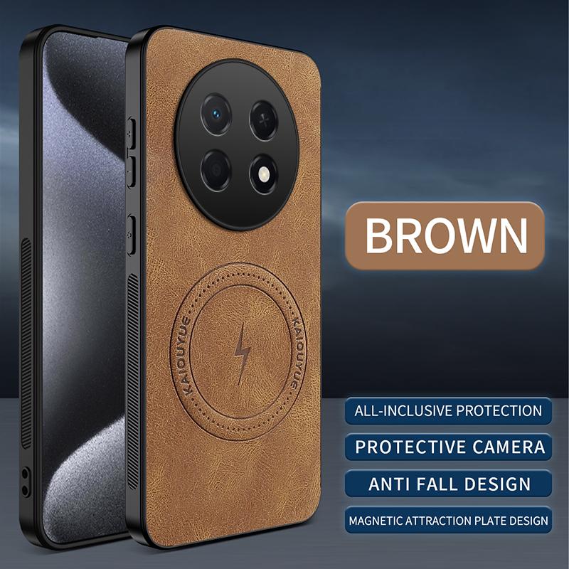 Чехол для Huawei Enjoy 90 Pro Max/nova 15 Max Простой Стильный Магнитная Присоска Роскошная Кожаная Кожаный Дружелюбный Противоударный Задняя Крышка