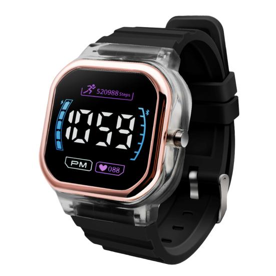 Electronic Watch Luminous Life Waterproof Square Dial Student Sports LED Digital Wrist Watch for Daily Wear