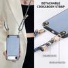 For iPhone Air Case Carbon Fiber Texture PU+PC+TPU Anti Drop Phone Cover with Crossbody Lanyard