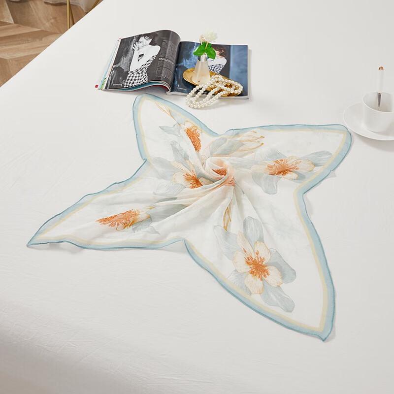 Hengyuanxiang Pearl Chiffon Silk Square Scarf