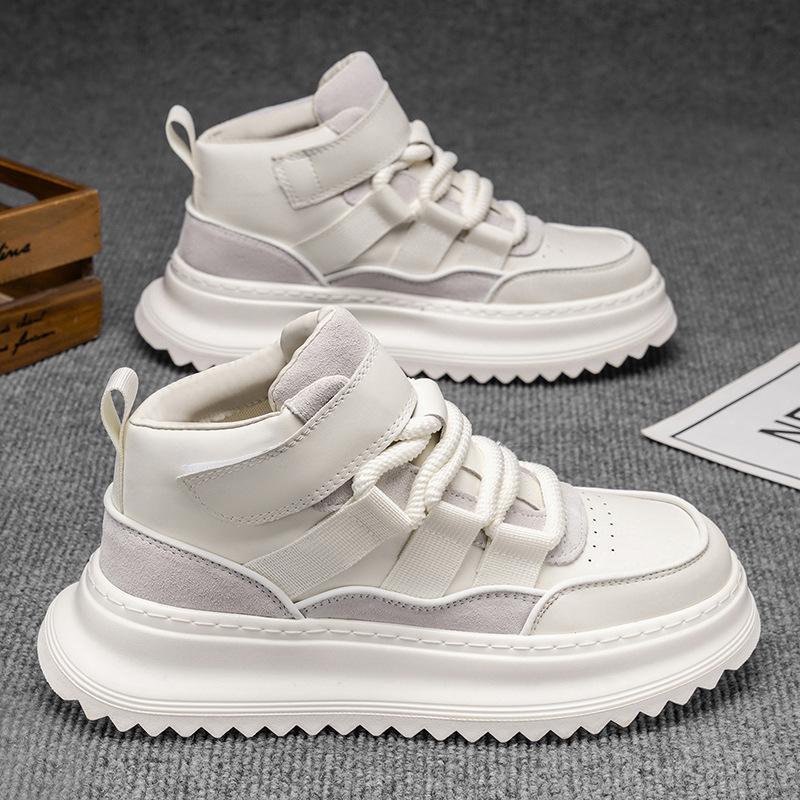 Европейская станция мужская обувь прямая трансляция осень и зима высокие кеды повседневная спортивная обувь для скейтборда модные студенты универсальная толстая подошва для увеличения роста да