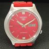 SEIKO 5 AUTOMATIC VINTAGE JAPAN 7009A MENS RED COLOR DIAL WATCH a701312-5 R206a-a701312