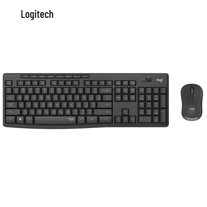 Logitech Бесшумный беспроводной комплект клавиатуры и мыши MK295