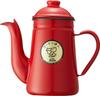 Kalita Japanese Enamel Coffee Pot Red 1000ml Direct Fire Enamel Coffee Master Pelican 1L Drip Pot Kettle Teapot Coffee Maker Kettle Server Barley Tea