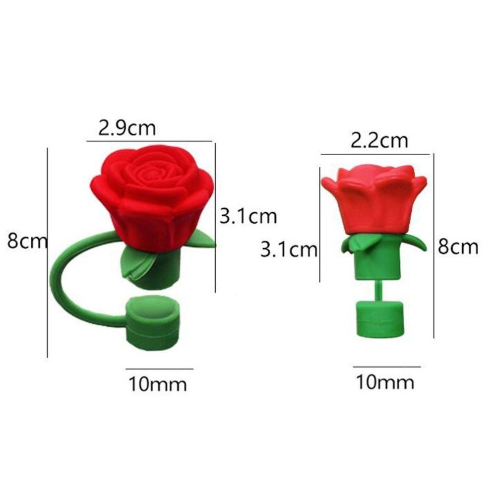 Heat-resistant Rose Flower Straw Cover Dust Proof Straw Covers Cap for Stanley Cup