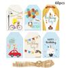 Birthday Party Decorations With Paper Hang Tags And 60pcs For Venue Setup