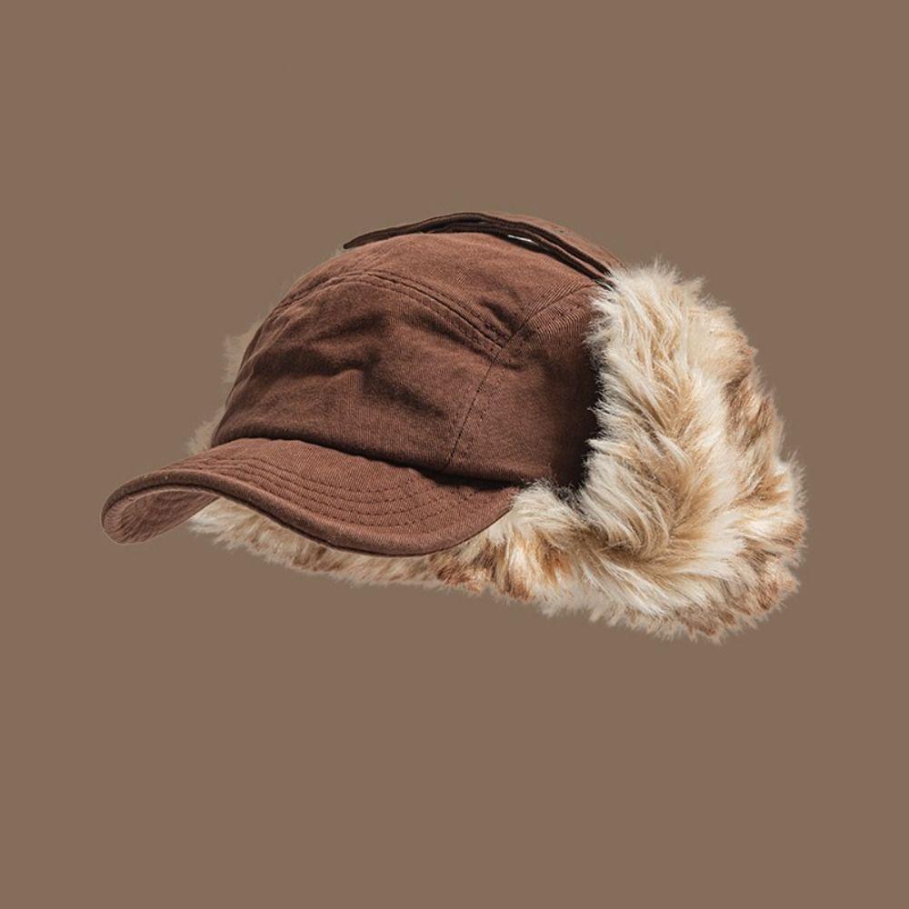 Thickened Winter Bomber Hats Windproof Ski Headwear New Winter Hats with Earflap Winter