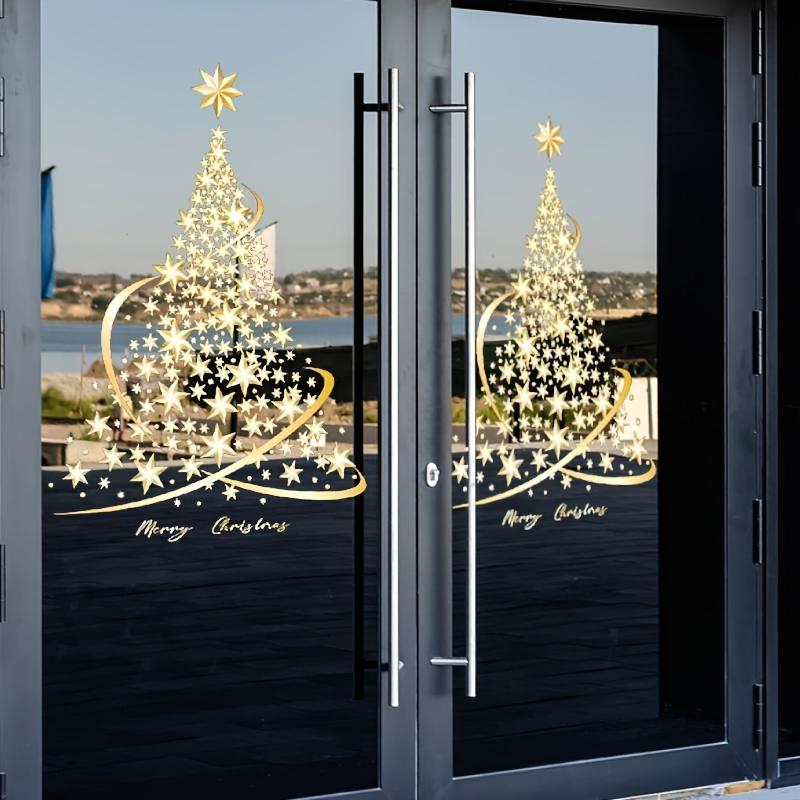 2 Pieces of Christmas Tree Window Sticker Glass, Handmade DIY Wall Window Door Mural Display Sticker,  for Christmas and Holiday Parties  Decoration