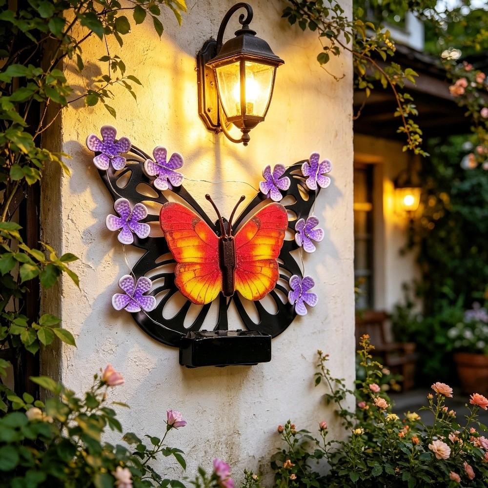 Waterproof Solar Butterfly Wall Light Solar Powered Garden Decoration Light Garden
