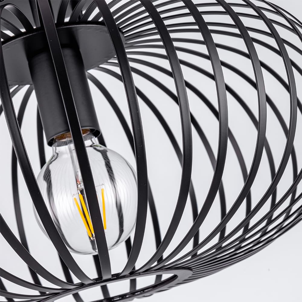 Single-Light LED Ceiling Light, E26, Stylish, Antique Retro Design, No Installation Required, Entryway Lighting, Black, Nordic Modern, Dining Room