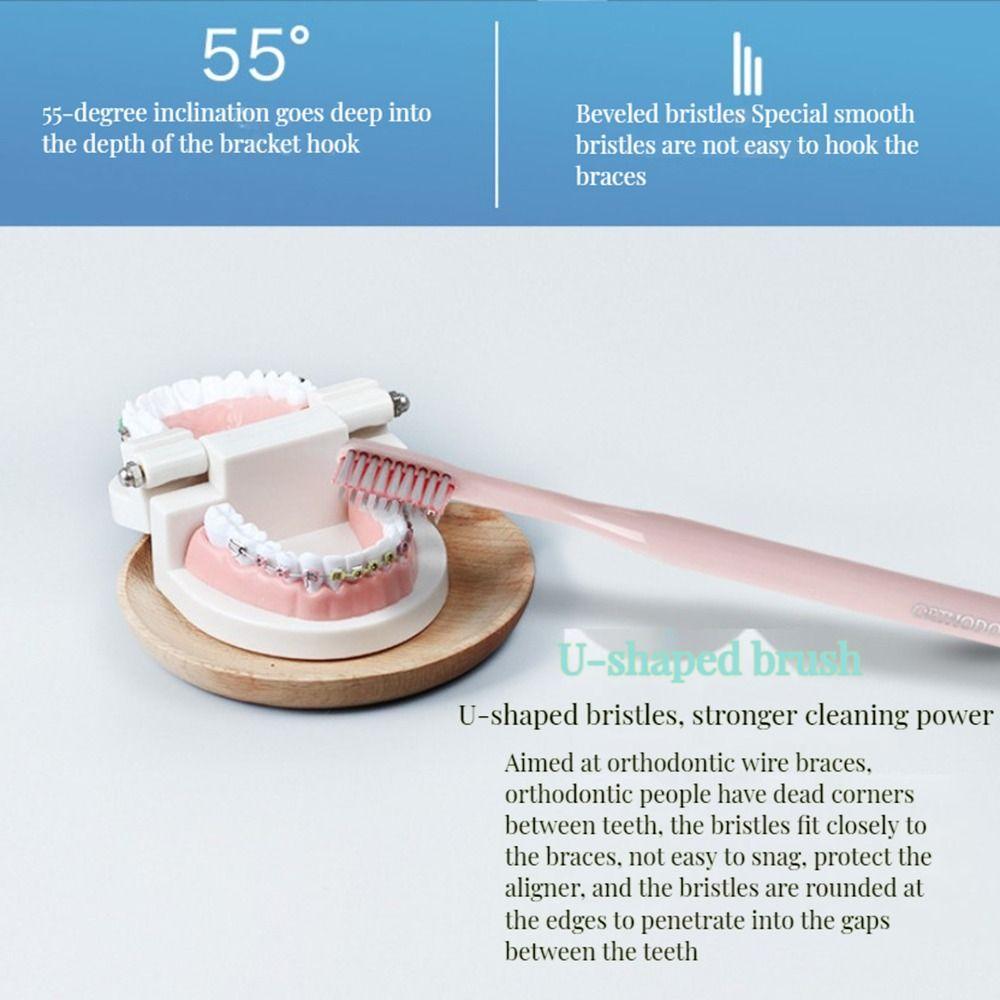 Зубная щетка для чистки зубов Ортодонтическая зубная щетка U-образная зубная щетка Стоматологическая зубная щетка