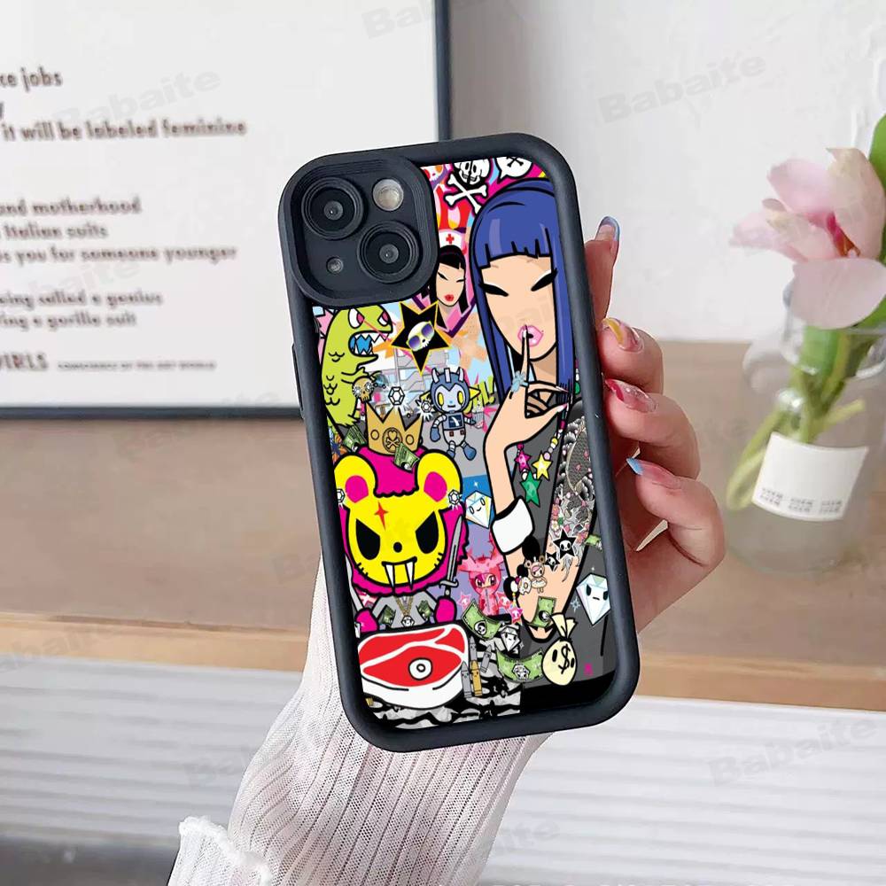 Япония Tokidoki Для IPhone 17 Pro Max 16 15 14 13 12 11 Plus Черный Мягкий Чехол для Телефона