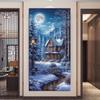 Лунный Снежный Дом Пейзаж Большой Размер Алмазная Живопись Сделай Сам Полная Квадратная Круглая Выкладка Стразами Вышивка Зимняя Мозаика Наборы для Вышивания Крестом