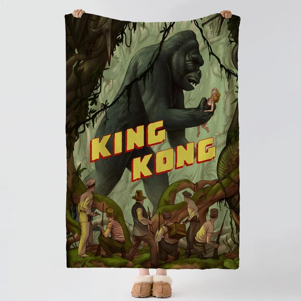 Фильм K-King Kong-g Бросок Толстое Уютное Фланелевое Одеяло, Многоцелевое Использование В Помещении На Улице Ежедневный Сон