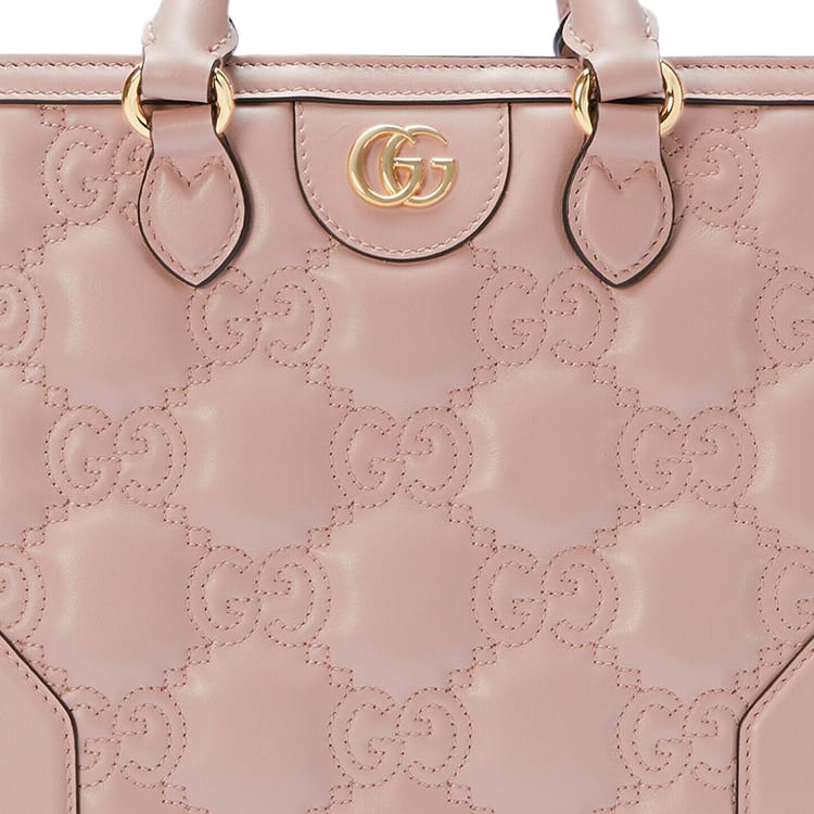 GUCCI GG Matelasse Leather Tote Crossbody Bag, Handbag Mini Women's Pink 728309-UM8HG-5941