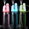 New Practical Sports Spray Water Cup Plastic Outdoor Kettle Cooling Water Bottle Creative Gift Spray Cup 3 Color Wholesale