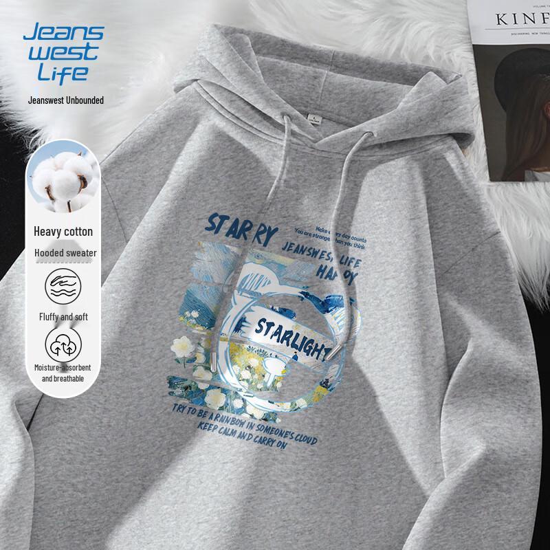 JEANSWEST LIFE Мужская толстовка с капюшоном и графическим принтом