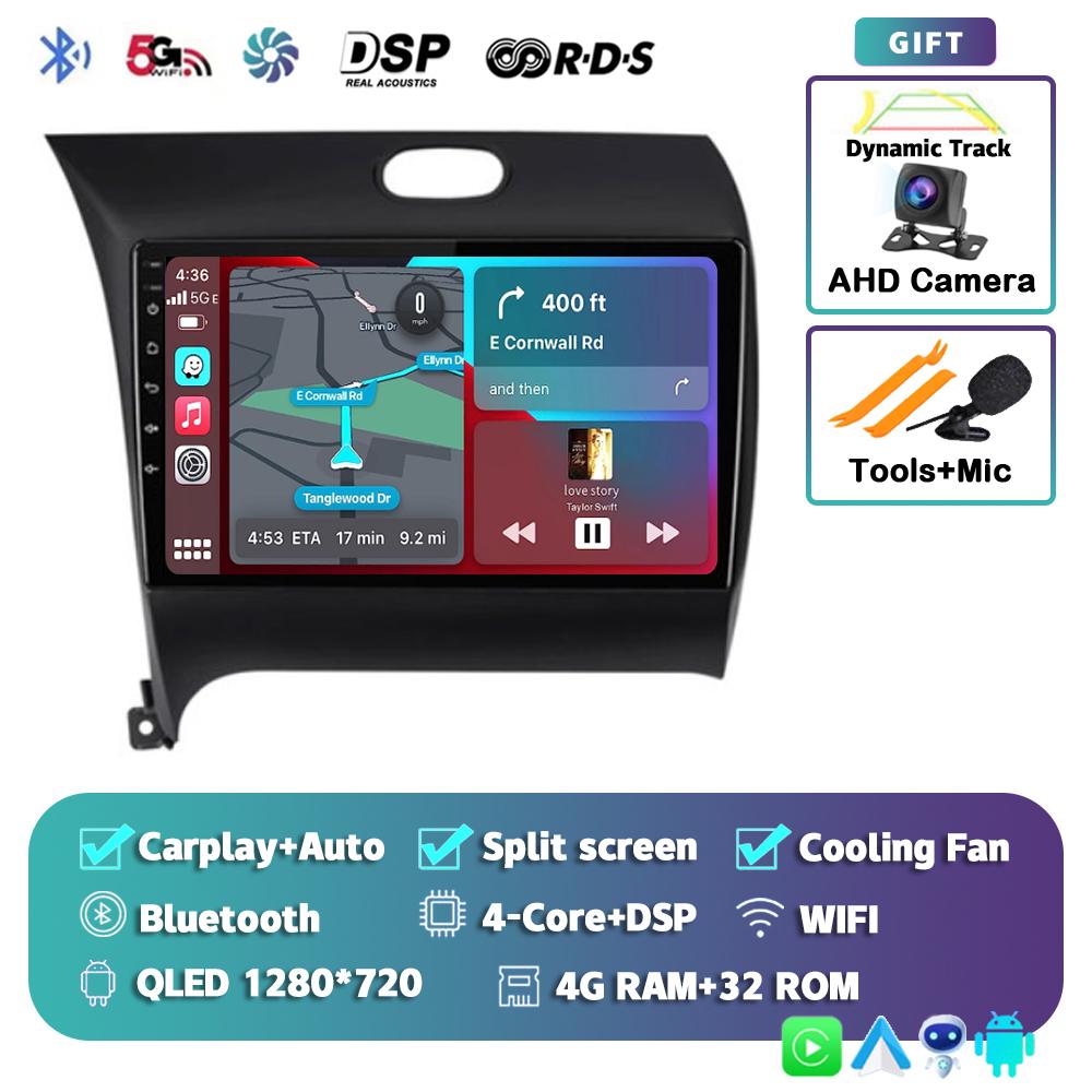 Android 14 Carplay Auto Car Radio For Kia K3 Cerato 3 Forte 2013-2017 Multimedia Video Player Navigation GPS 2Din 4G+WIFI Stereo