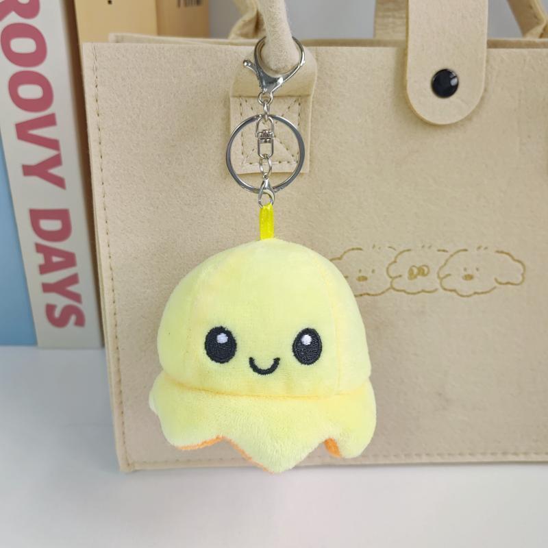 Creative Flip Face Change Octopus Small Pendant Doll Plush Toy Schoolbag Buckle Cute Couple Hanging Decoration
