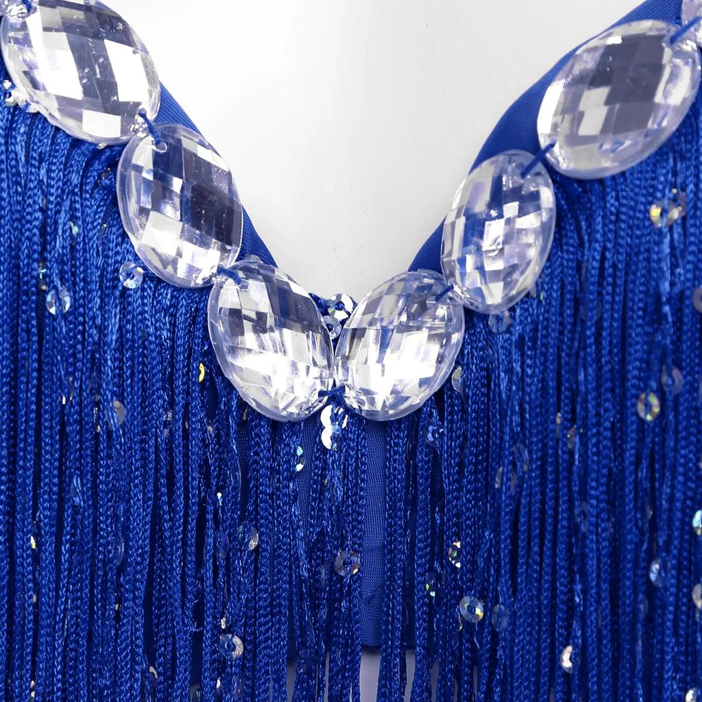 Женская одежда для танца живота для взрослых, Клубная одежда, бюстгальтер пуш-ап, латинский бюстгальтер с блестками, кисточками и стразами, топы, горячая вечеринка, клубный костюм для выступлений