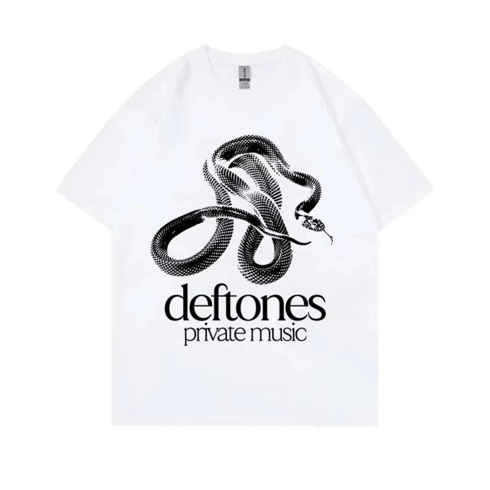 2026 Ограниченная Альтернативная Метал-Рок Группа Deftones Личные Музыкальные Змеиные Графические Футболки Мужские Женские Винтажная Оверсайз Футболка Уличная Одежда