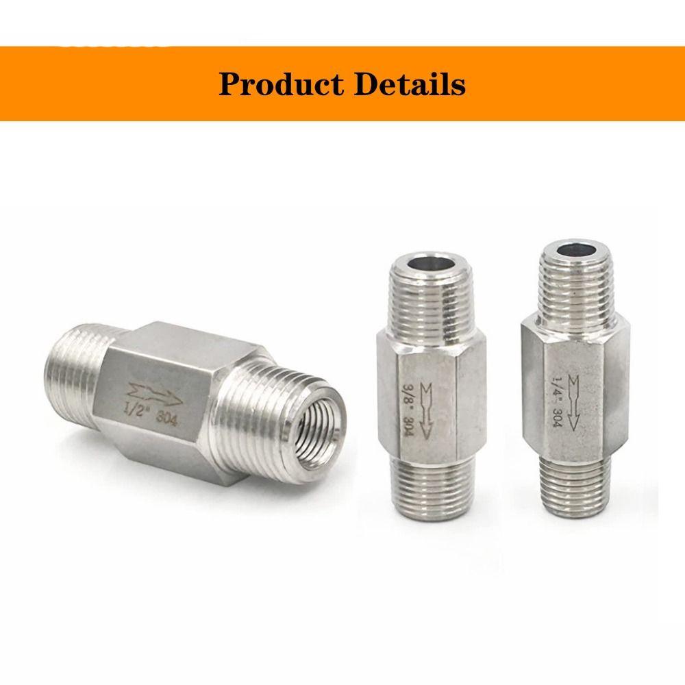 Односторонний клапан из нержавеющей стали 304, обратный клапан 1/4 дюйма NPT, прочный обратный клапан для масла, воды, газа