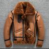 Утепленная зимняя одежда Теплый лацкан Натуральная кожа и мех Интегрированная овчина Мужская куртка из натуральной кожи