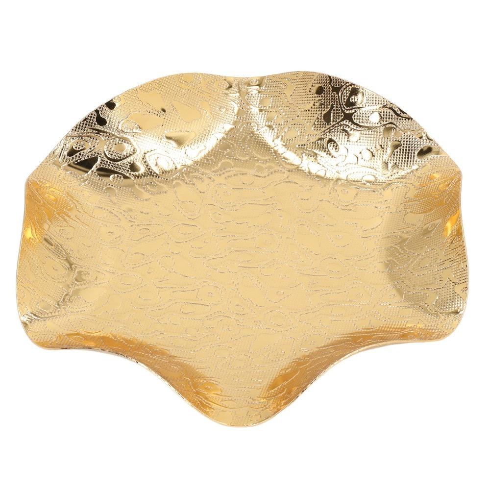 Smooth Surfaces Gold Fruit Bowl Zinc Alloy Decorative Tray Fruit Bowls Snack Tray For Parties