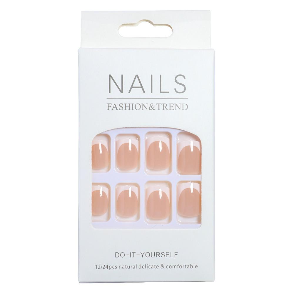 Square Head Press On Nails French Fake Nail Tips Fashion False Nail Tips Girls
