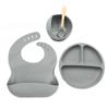 Children's Silicone Tableware Ten-piece Set Baby's Silicone Separated Dinner Plate Supplementary Bowl Fork Spoon Bib Mother and Baby Tableware Suit