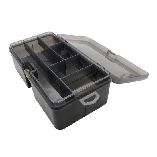 Двухслойная коробка для рыболовных приманок с регулируемыми разделителями, прозрачная, портативная, водонепроницаемая, прочная