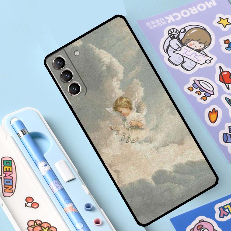 Cartoon Angel Baby Printing Case For Samsung Galaxy S23 S22 Ultra S21 Plus S8 S9 S10 Note 10 20 Ultra S20 FE S21 FE Cover