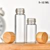 1 шт. прозрачные стеклянные бутылки с бамбуковой деревянной крышкой пустые бутылки для специй запечатанные бутылки для реагентов для поделок своими руками украшения пустая маленькая банка