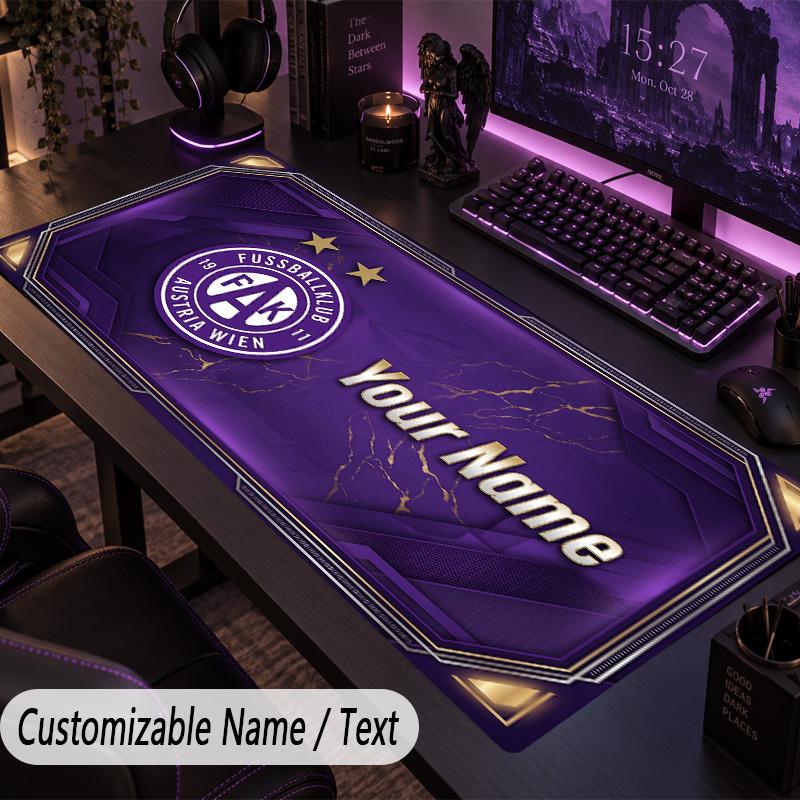 Custom Text Big Mousepad, Extended Desk Pad For Laptop Work GameAustria Wien FC