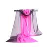 Gradual Change Color Silk Scarf Ladies Scarf, Georgette Transition Color Tulle Scarf Body Training Square Dance Dance Silk Scarf