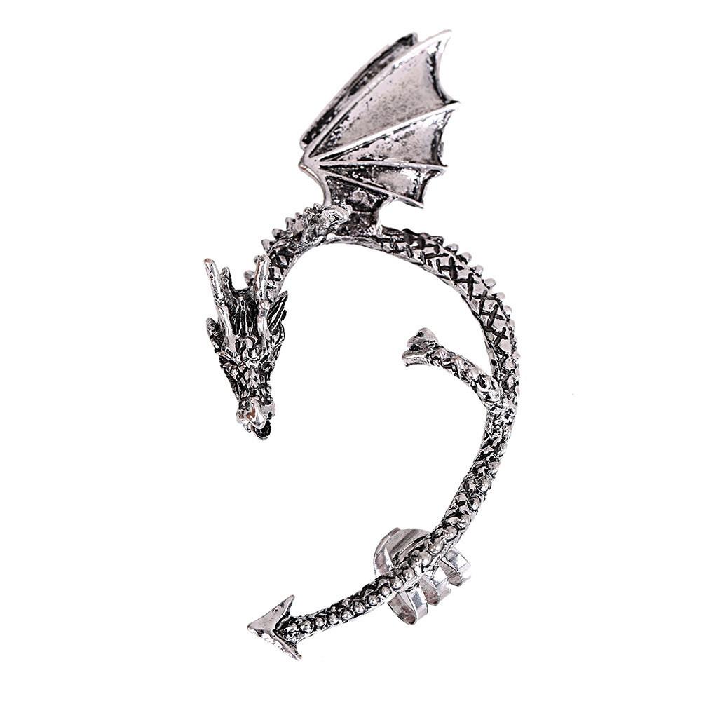 Alloy Dragon Ear Clips Accessories With Punk Style For Streetwear Fashion Wear