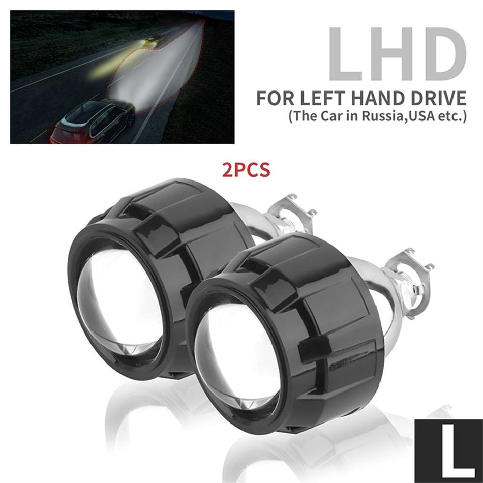 AILEO 2Pcs 2.5 Inch Mini Bi Xenon HID Projector Headlight Lenses H4 H7 H11 9005 H8 Retrofit Fit Car Head Lamp Gating Gun Shrouds