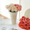 7PCS/Bundle 7 Head Rose Artificial Flower Multicolor Silk Petals Simulation Rose Flower Photo Props Table Ornament