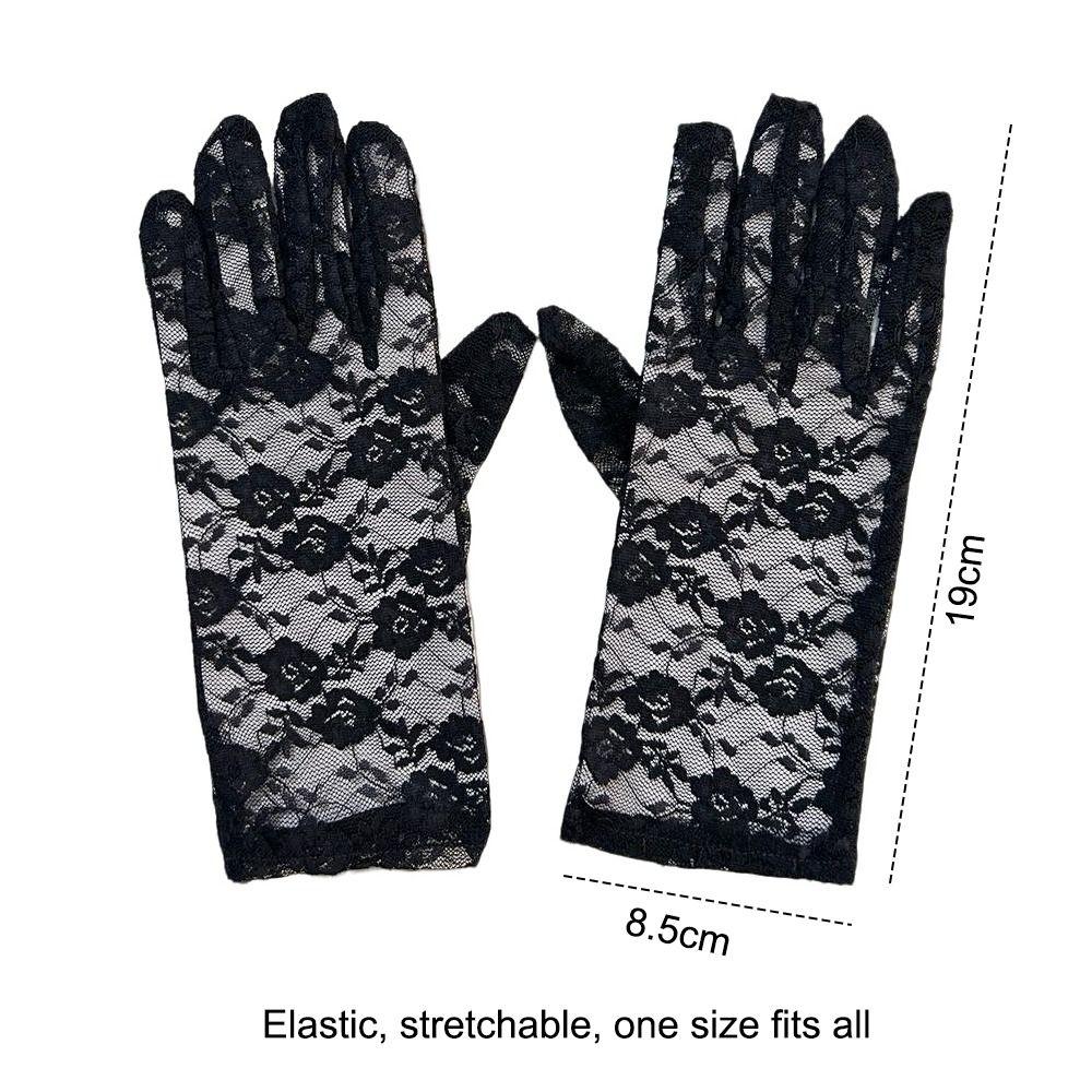Elegant Short Sunscreen Gloves Thin Hollow-Out Mittens Fashion Party Gloves For Women Female