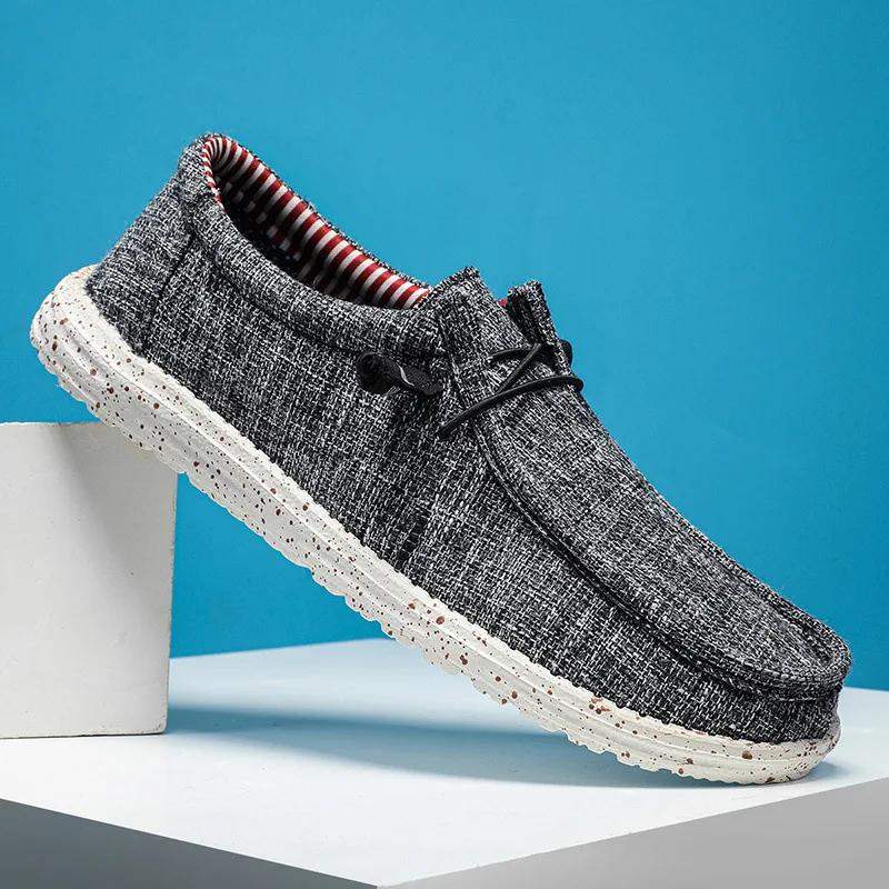 Мужские большие легкие туфли Lefu 2024, новая корейская версия, повседневные дышащие туфли на плоской подошве, удобные ленивые парусиновые туфли для мужчин Zapatos