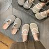 Hollow Woven Bag Head Half Slippers Women's Summer Wear New Flat Bottom Breathable Hole Shoes Sandals